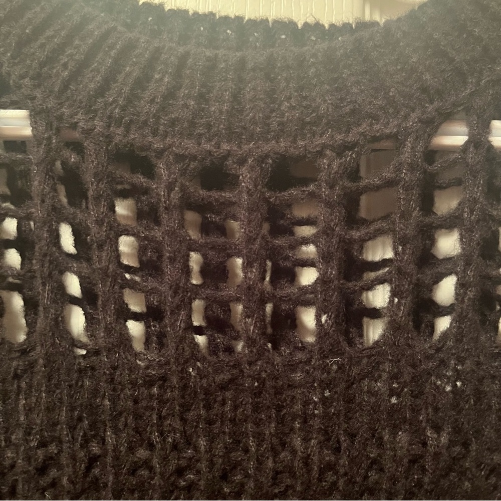Open Knit Hollow Long Sweater Dress - Picture 11 of 11